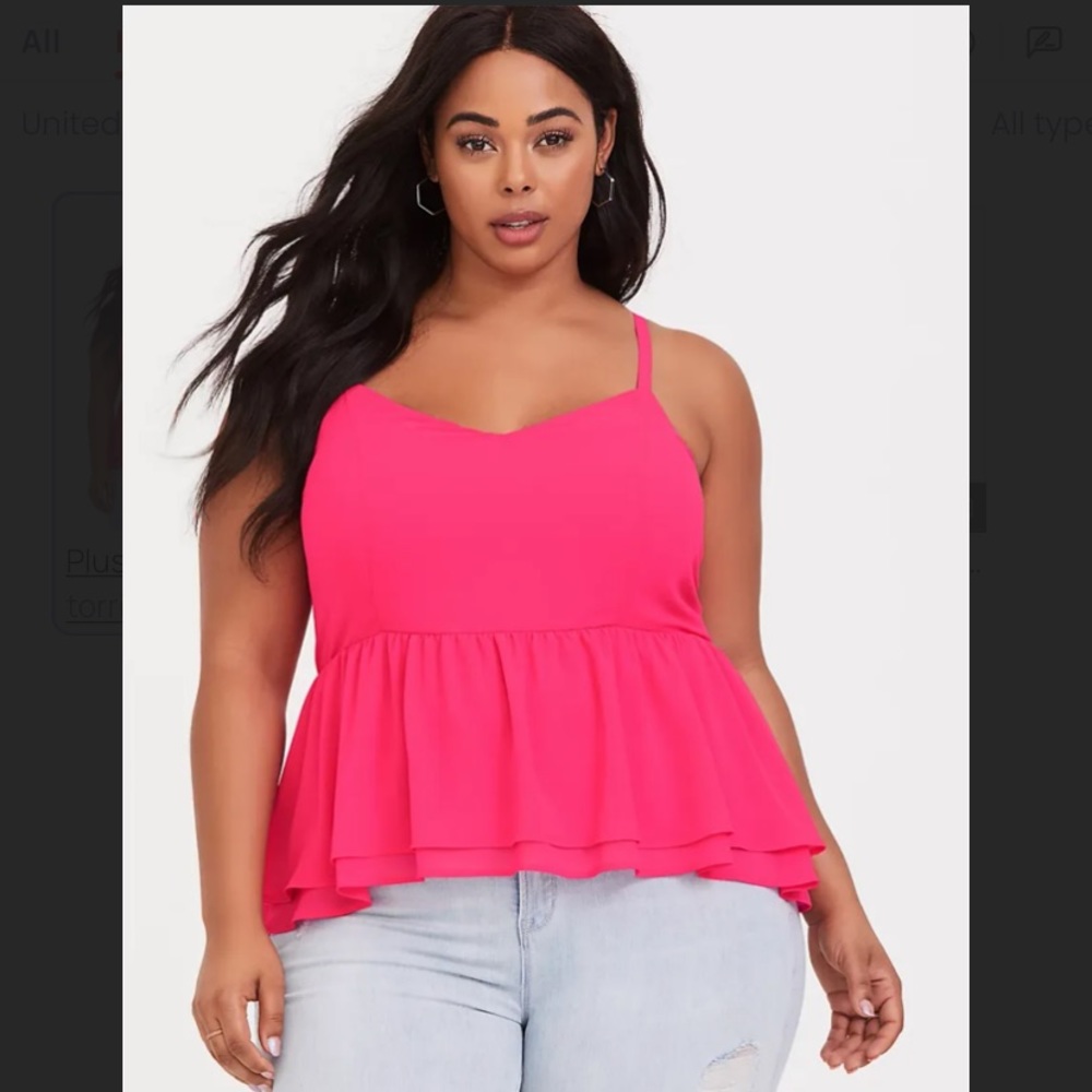 TORRID PEPLUM CHIFFON MIDI CAMI TORRID SIZE 00